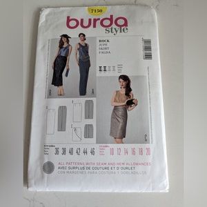 Uncut Burda Style Sewing Pattern 7150- Misses' Skirt Fitted Sizes 10-20